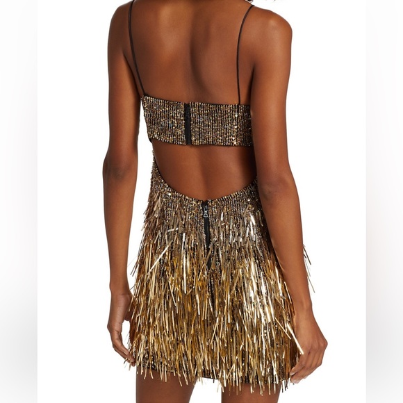 Alice + Olivia Fifi Sequin & Fringe Fitted Minidress - Picture 2 of 4